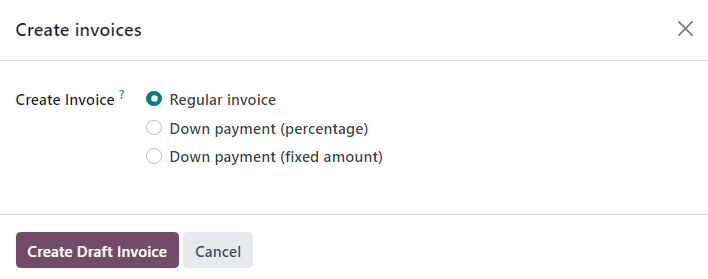 Create Invoice Dialog Invoice project milestones — Tài liệu Odoo 17.0